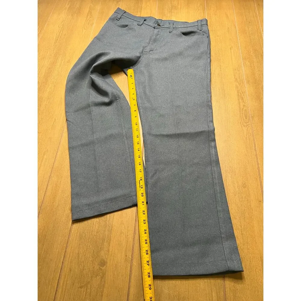 Levi’s Sta-Prest Pants Mens 34x38 Gray Polyester Vintage USA Bootcut ( Tag 35x32